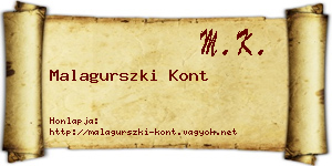 Malagurszki Kont névjegykártya